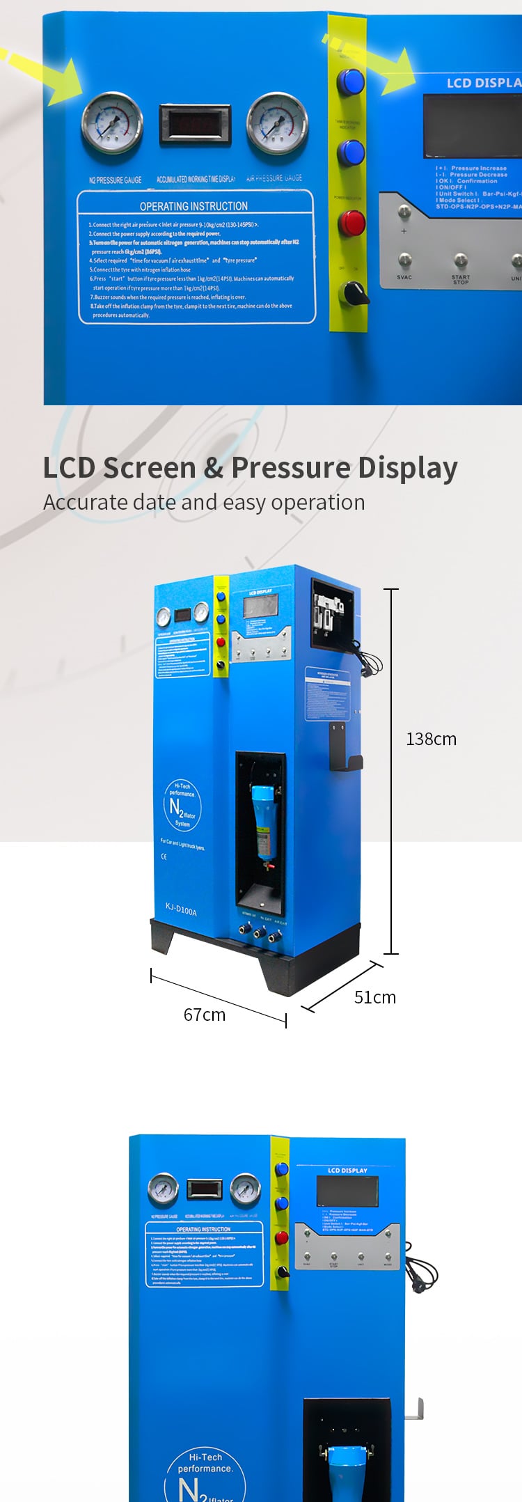 Professional OEM vehicle nitrogen tire inflator