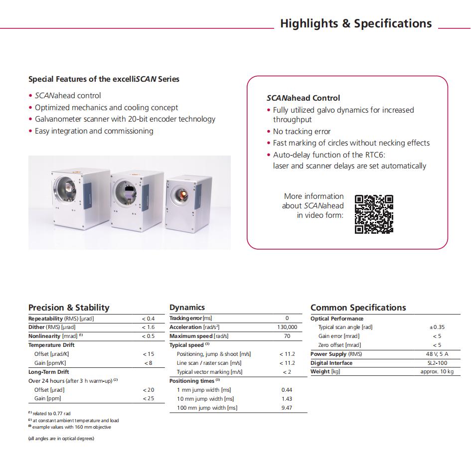 Scanlab Premium Scan heads for laser welding cutting cleaning excelliscan14 excelliscan20 532nm 1064nm factory