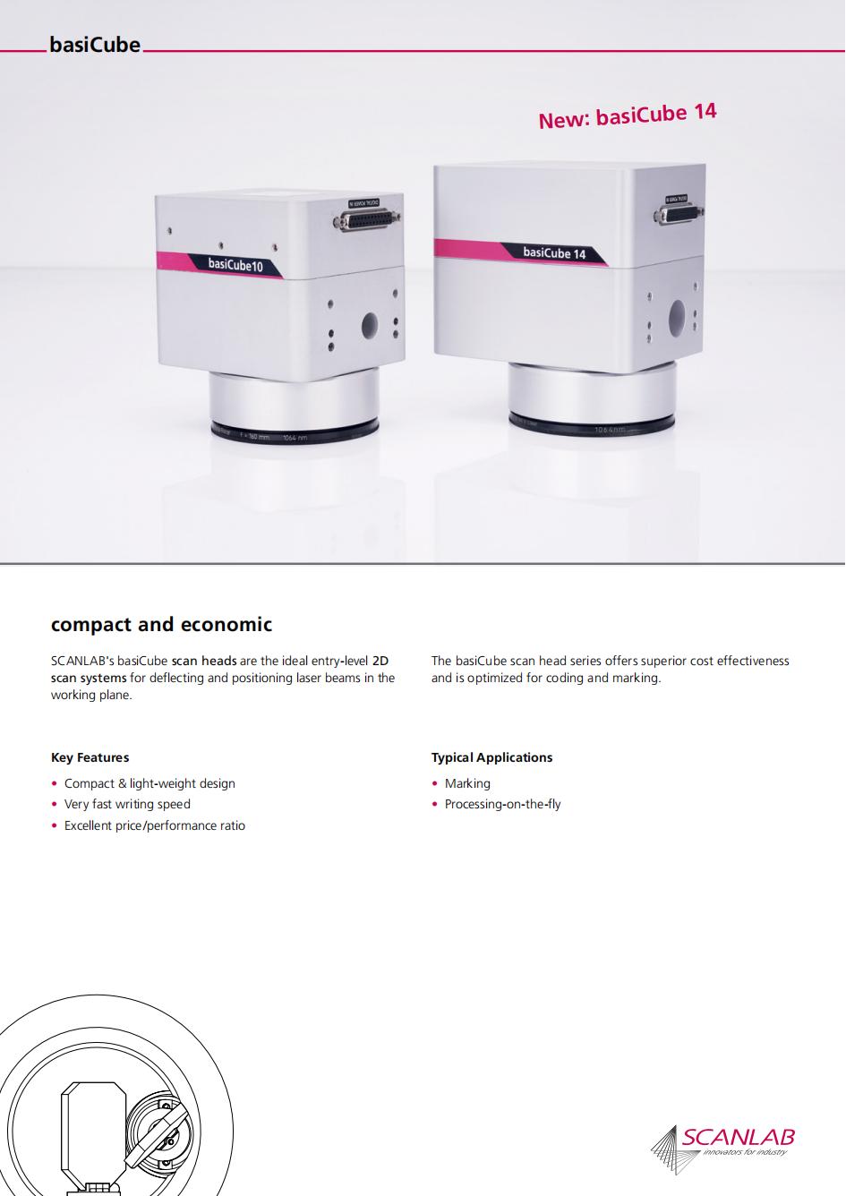 Scanlab Premium Scan heads for laser marking cleaning basicube10 basicube14 355nm 532nm 1064nm 10600nm factory