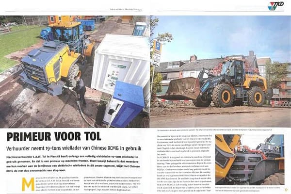 The Dutch BOUW MACHINES praised XCMG ev loader