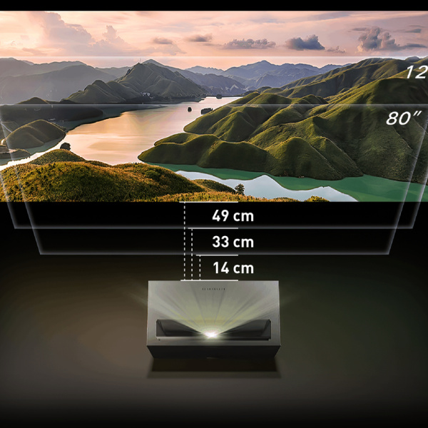 Get up close and personal with incredible detail using a short throw 4k laser projector.