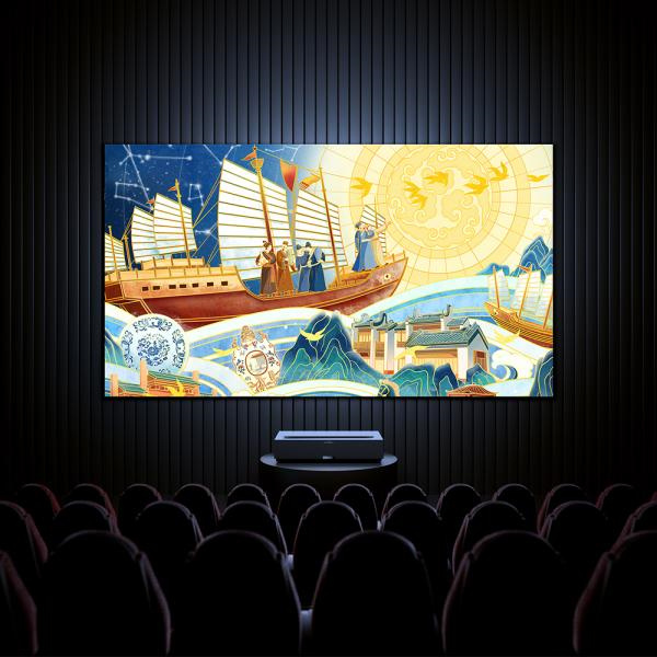 နέ့်စွာ 4k Laser Short Throw Projector Technology ဖြင့် အံ့အားတော်တော်ရှိ ပုံရိပ်သိမ်းသော အရည်အချင်းရှိပါသည်.