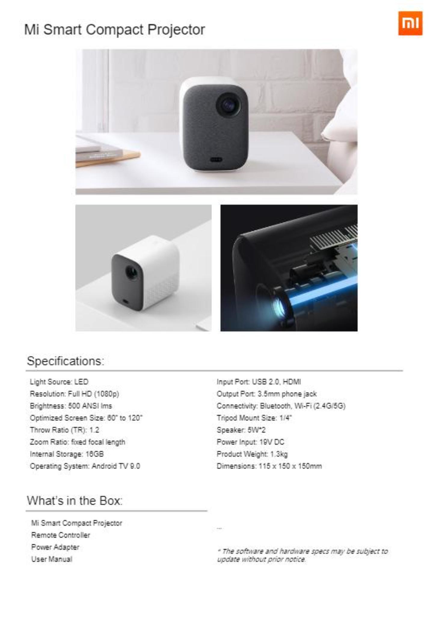 Mi Smart Compact Projector manufacture