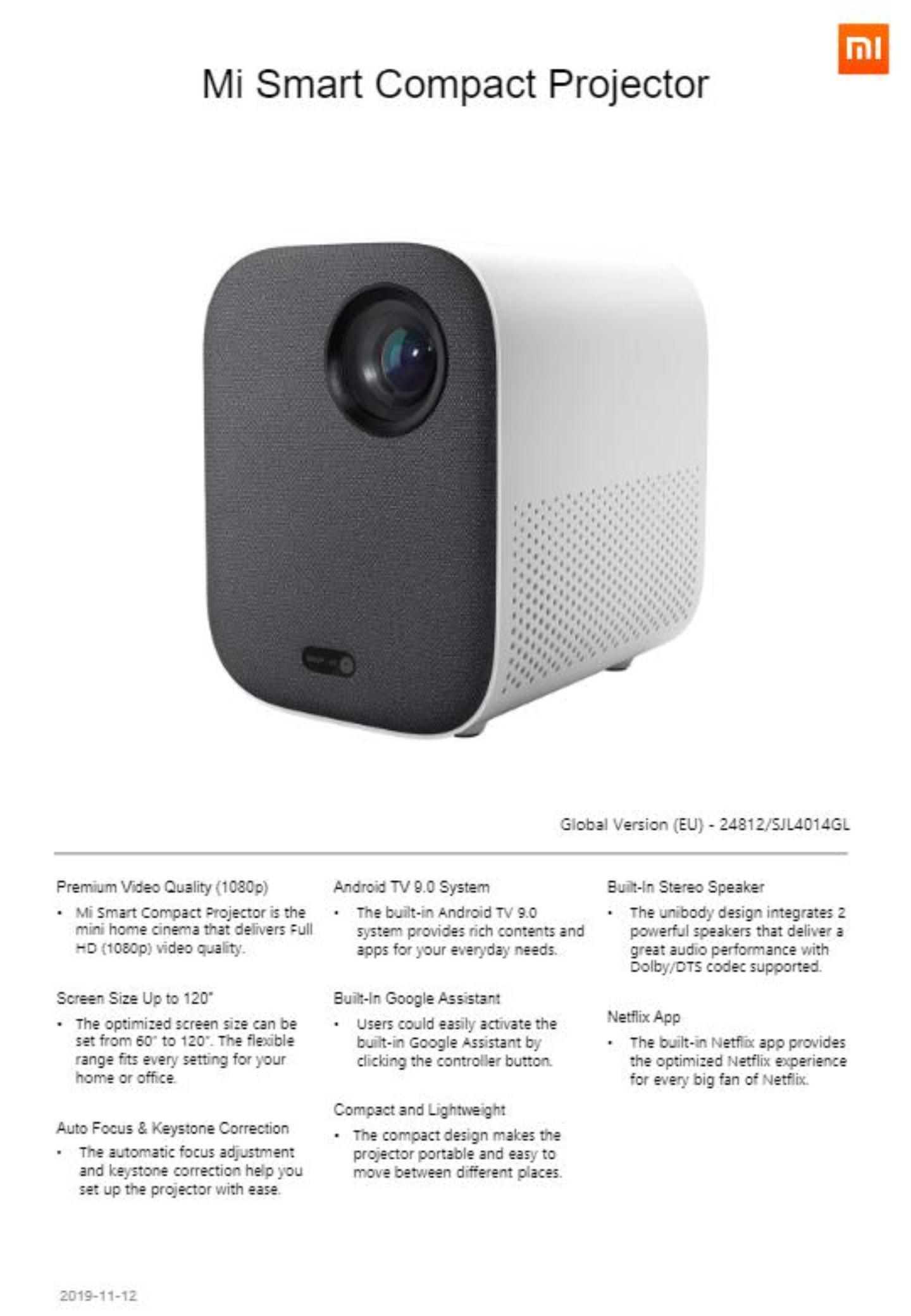 Mi Smart Compact Projector details