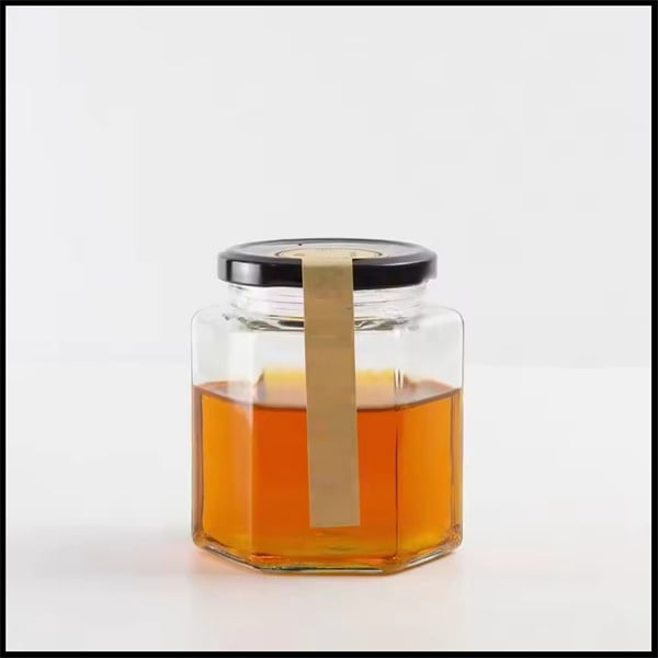 Glass Honey Jars Filled with Local Honey