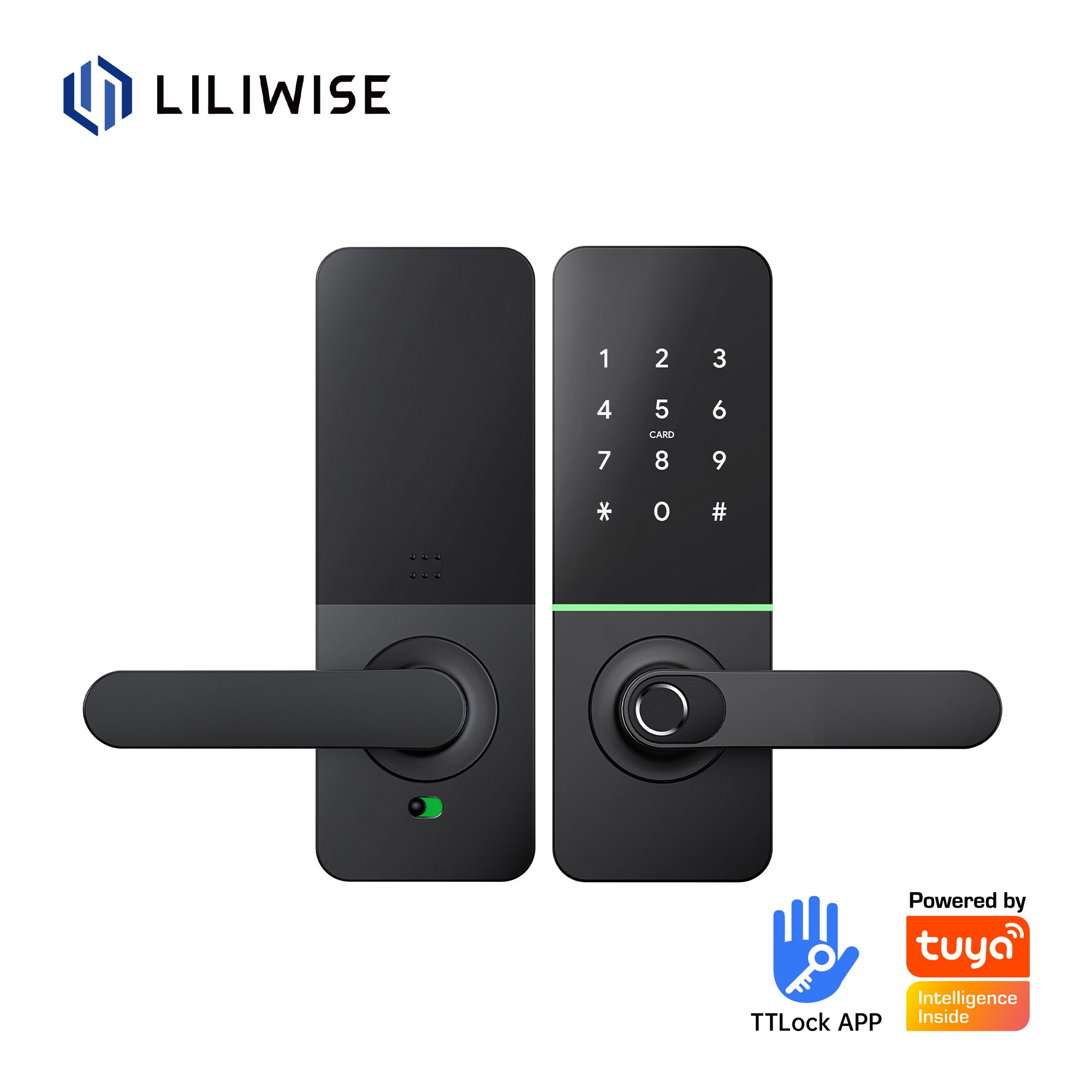 Keyless Entry Door Lock with Handle with Biometric Fingerprint Bluetooth_H92