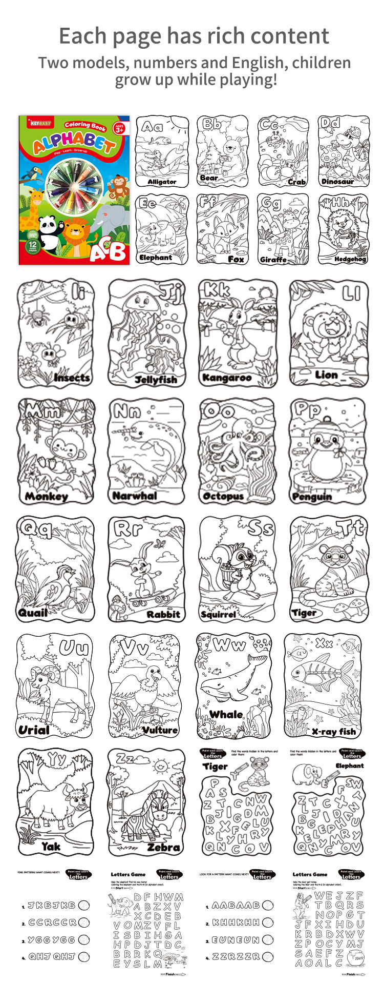 Keybaby 2025 New Arrival Cartoon Colouring Books With Crayons for 3-5 Years Kids manufacture