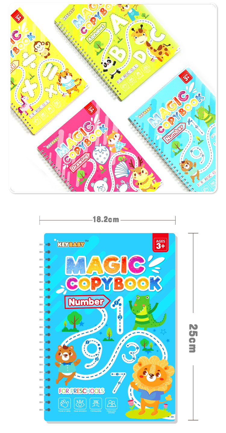 Keybaby Reused Practice Copybook Study Learning English School Magic Sank Writing Book For Kids Children manufacture