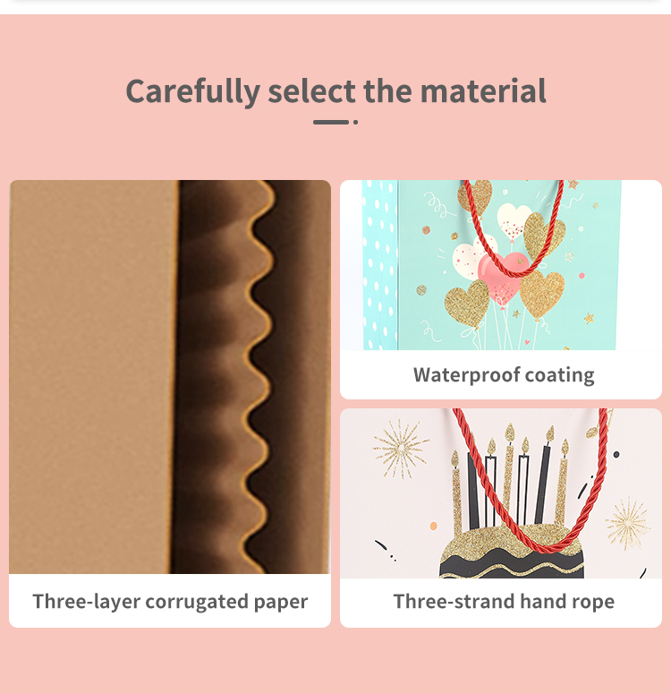 For Keybaby Custom Eco-Friendly Women's Tote Paper Bags Foldable Happy Birthday Gifts Packaging Coated Paper Material details