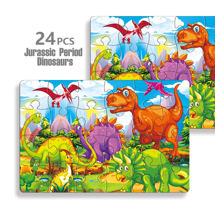 Customized Keybaby Educational Cute Coloring Animal Cartoon Playing Games 24 Pieces Jigsaw Puzzles Set Children Toys For Kids details