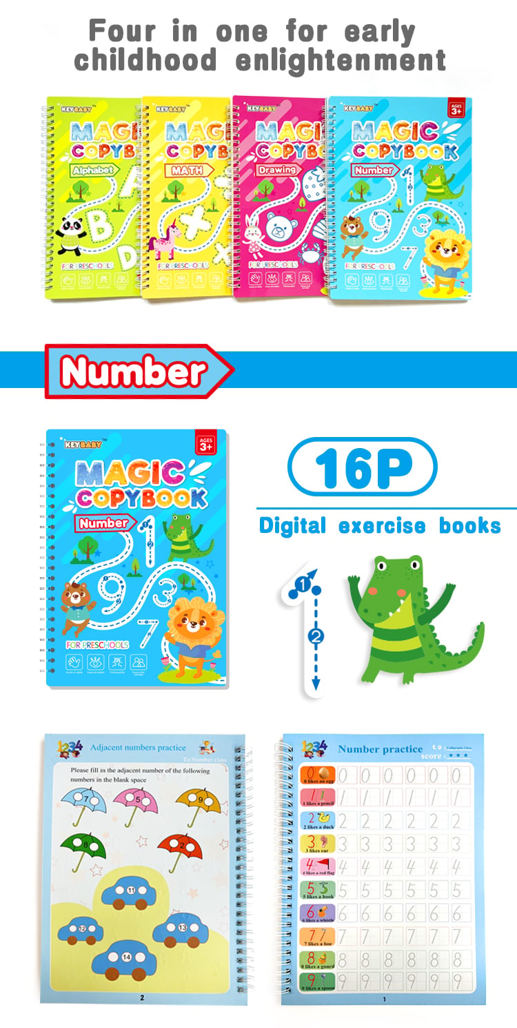 Keybaby Reused Practice Copybook Study Learning English School Magic Sank Writing Book For Kids Children details