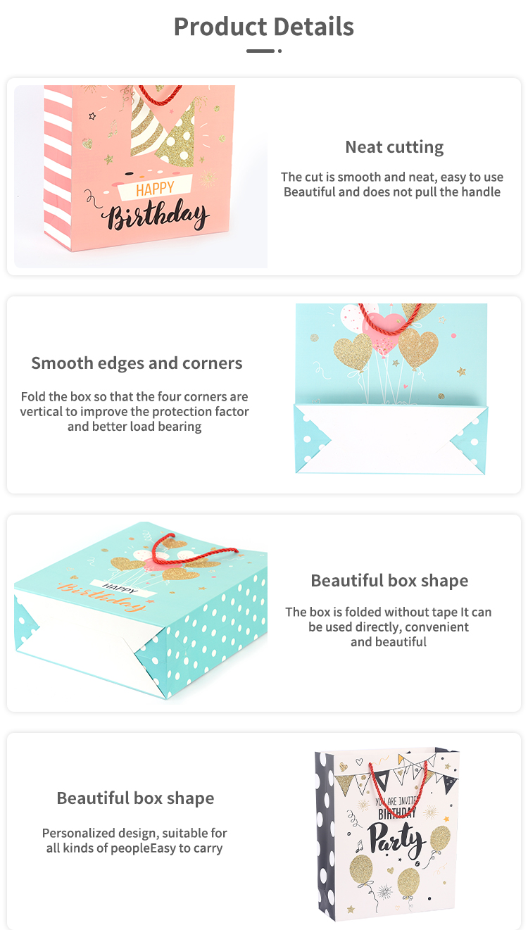 For Keybaby Custom Eco-Friendly Women's Tote Paper Bags Foldable Happy Birthday Gifts Packaging Coated Paper Material supplier