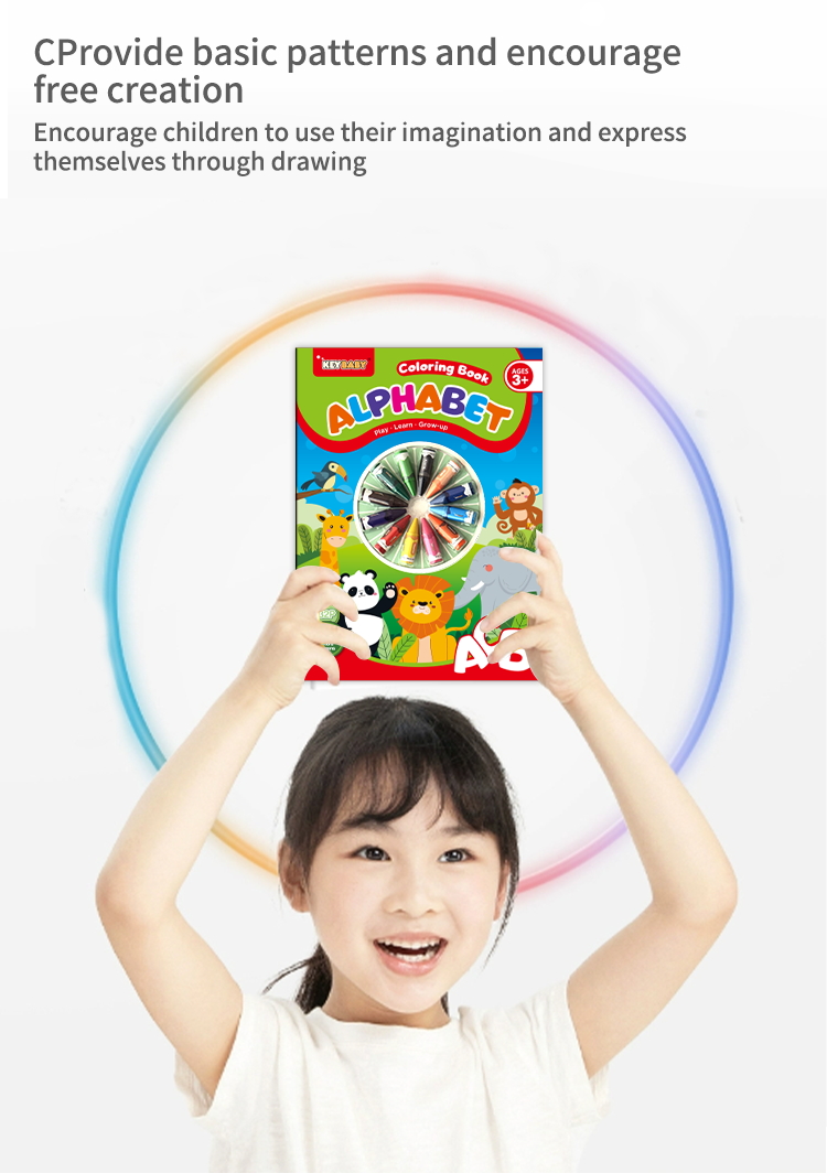 Keybaby 2025 New Arrival Cartoon Colouring Books With Crayons for 3-5 Years Kids supplier