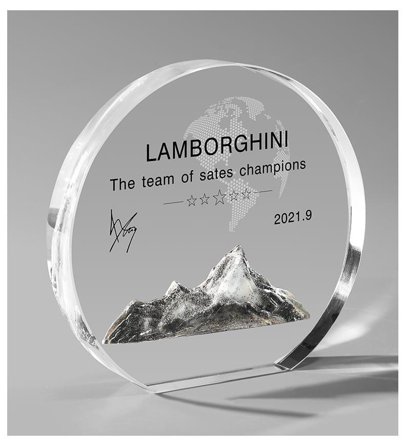 Custom Crystal Trophy Embedded with Iceberg Design for Corporate Awards and Recognition supplier