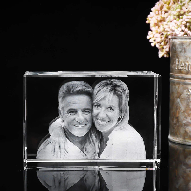 Shining k9 crystal craft Custom 3d laser engrave blank crystal cubes for Women Mom Wife birthday Keepsake personalized gifts factory