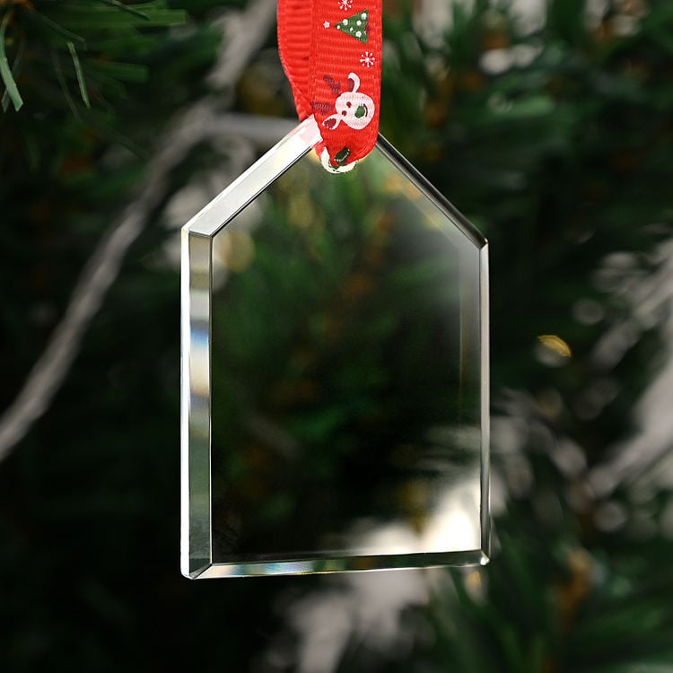Wholesale Christmas Pendants Glass Hanging Accessories Hanging Ornaments Christmas Tree Shaped Glass Decoration factory