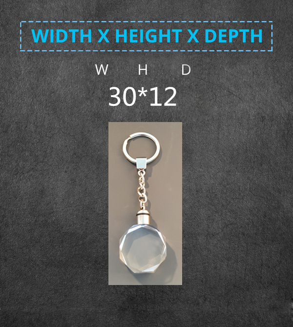 High Quality Blank K9 Crystal Led Keychain With Short LED Light For 2D/3D laser engraving supplier