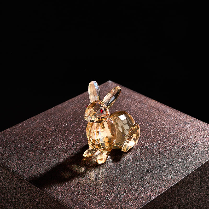 Shining customized high quality K9 crystal rabbit colorful rabbit souvenir gift Crystal Ornament Table decoration supplier