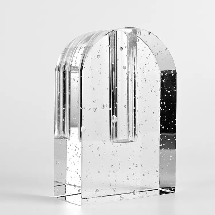 home decoration bohemia ornaments crystal glass vase unique design bubble glass vase factory