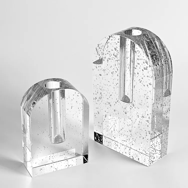home decoration bohemia ornaments crystal glass vase unique design bubble glass vase manufacture