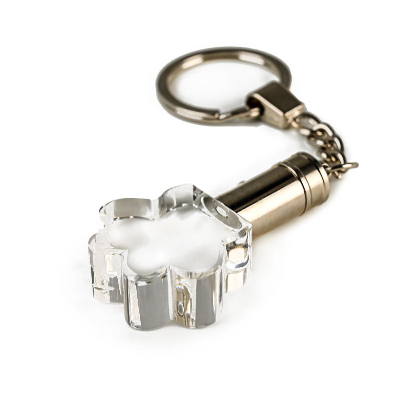 Shining Custom Crystal 3D Laser Engraved Pet Paw Keychain For Souvenir gift manufacture
