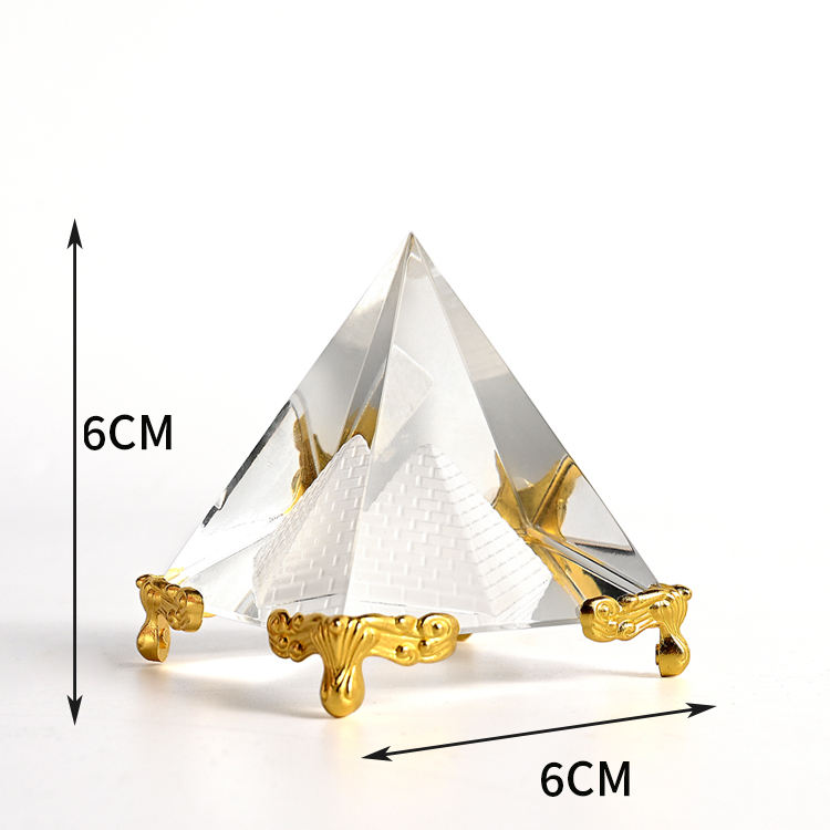 glass pyramid metal base pyramid customized logo manufacture