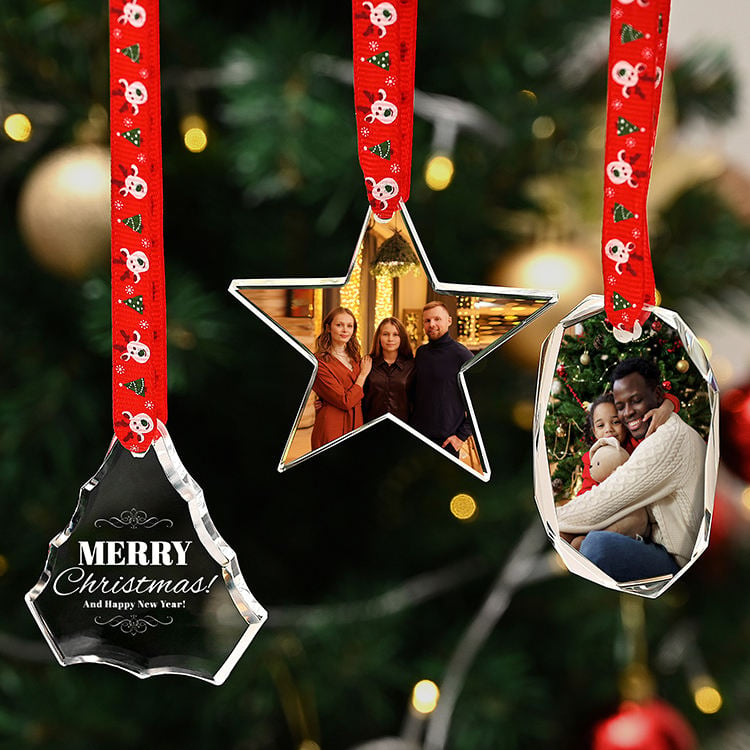 Wholesale Christmas Pendants Glass Hanging Accessories Hanging Ornaments Christmas Tree Shaped Glass Decoration factory