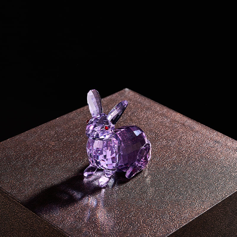 Shining customized high quality K9 crystal rabbit colorful rabbit souvenir gift Crystal Ornament Table decoration details