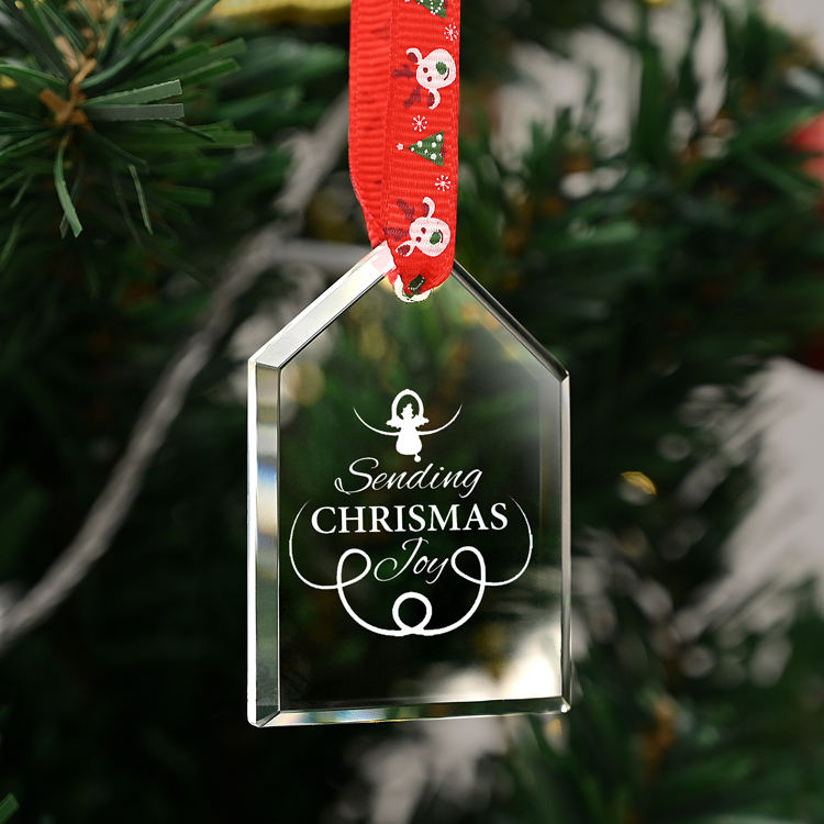 Wholesale Christmas Pendants Glass Hanging Accessories Hanging Ornaments Christmas Tree Shaped Glass Decoration factory