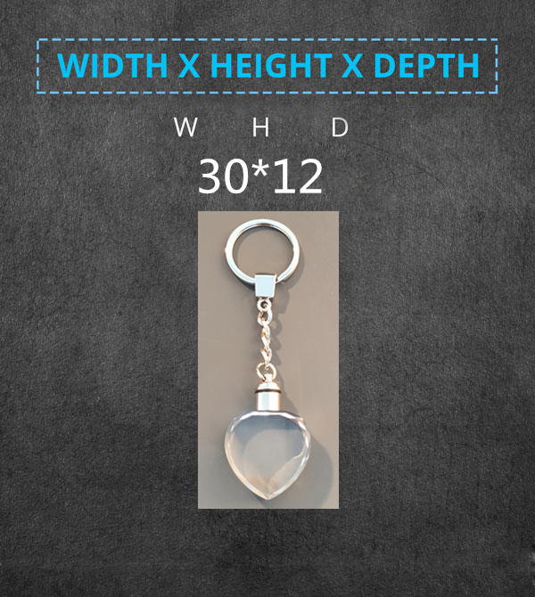 High Quality Blank K9 Crystal Led Keychain With Short LED Light For 2D/3D laser engraving manufacture