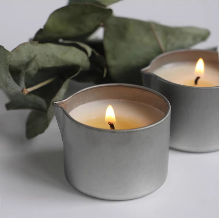 WELLNESS Private Label Hydrotherapy Relaxation Healing Tin With Lid Plant Essential Oil Soy Wax Massage Scented Candles Gift Set factory