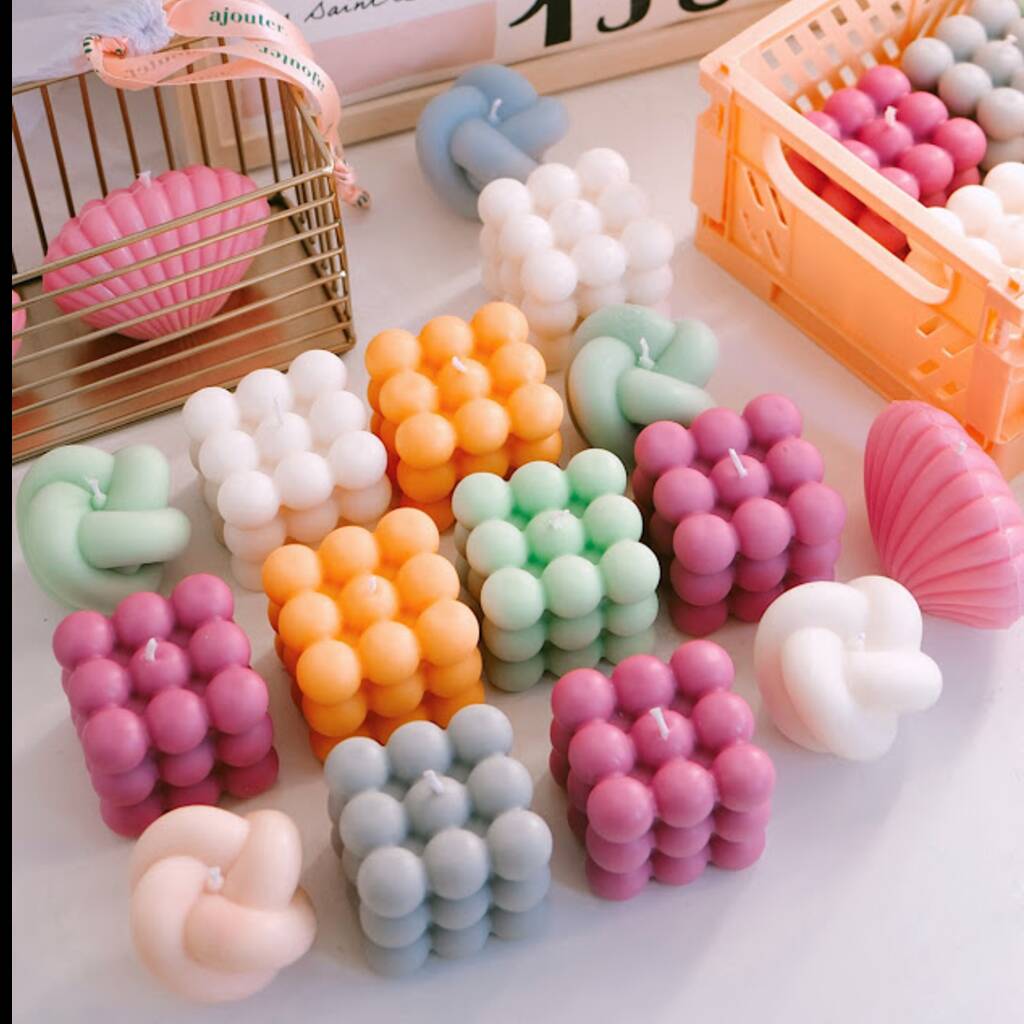 Wholesale Creative Bubble Cube Candle Soy Wax Aromatherapy Candles Wedding Souvenir Party Fragrance Candle factory