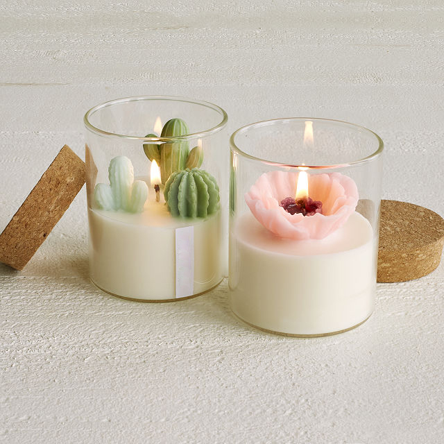 Natural organic handmade soybean candles lovely small plant shaped scented candles manufacture