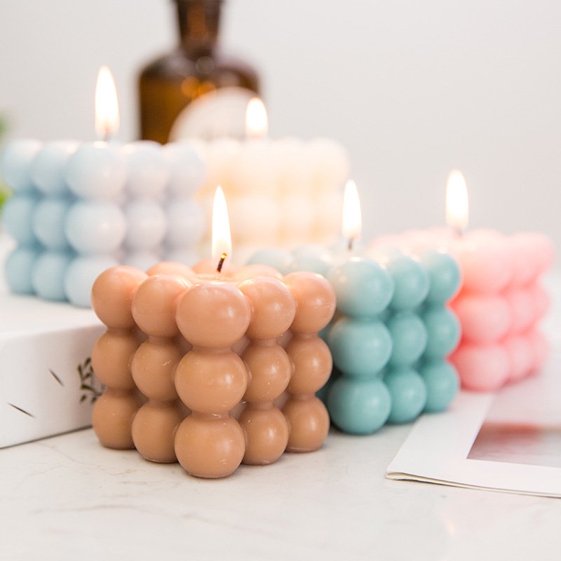 Wholesale Creative Bubble Cube Candle Soy Wax Aromatherapy Candles Wedding Souvenir Party Fragrance Candle factory