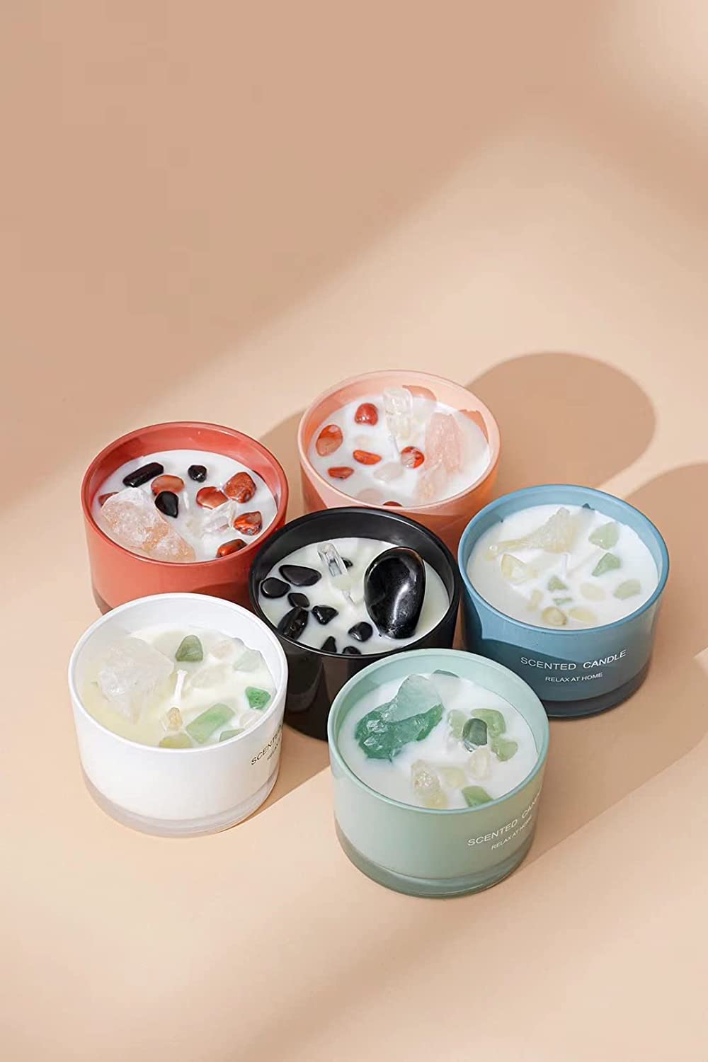 wholesale relaxing luxury Crystal aromatherapy scented candle soy wax custom aroma crystal scented candles with crystal supplier