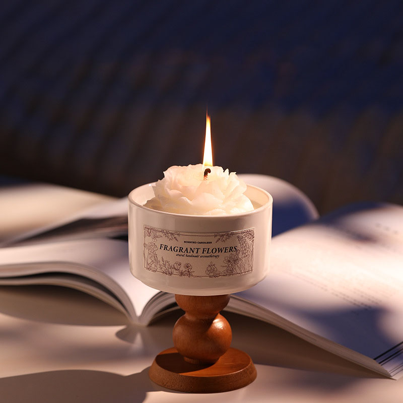 Custom Home Decoration Gift Sets Luxury Glass Jar Ceramic Jar Flower Soy Wax Candles Wholesale Candles & Home Fragrance details