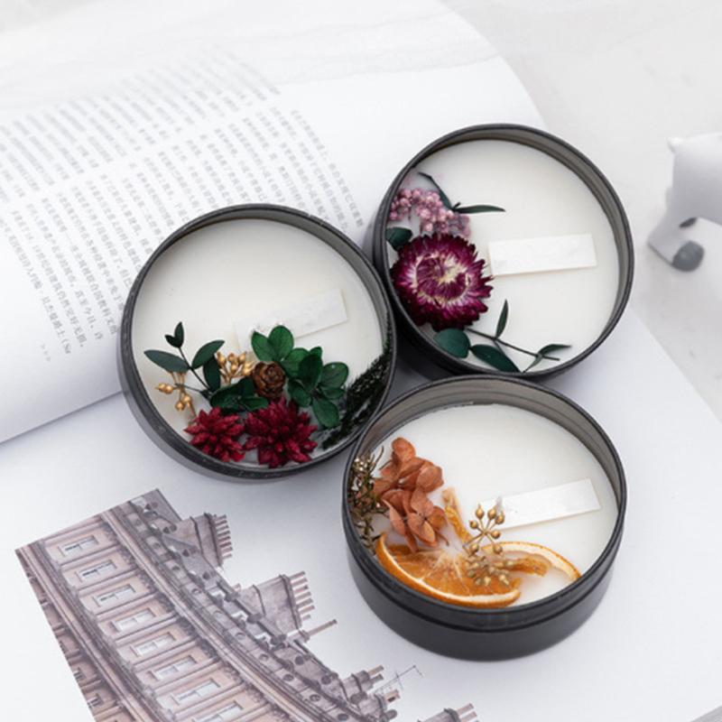 Wholesale Dried Flowers Scented Candle for Glass Jar Candle Holder Decoration Soy Wax Scented Candle manufacture