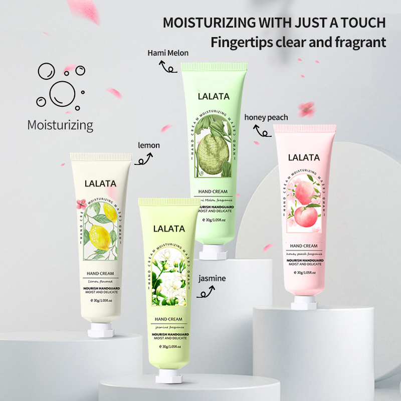 LALATA Wholesale Custom Logo Fruit Plant Extracts Essential Oil Nourishing And Spreading Lightweight Care Hand Cream & Lotion factory