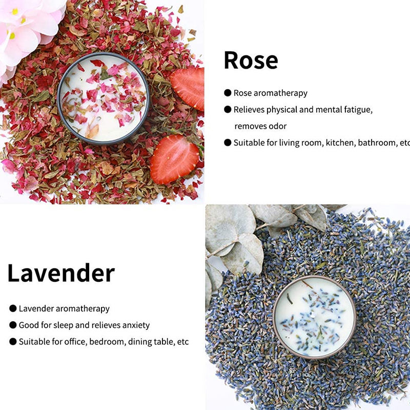 Hot sell customized natural dry flower candle tin jar with metal lids for Aromatherapy Gift Set details