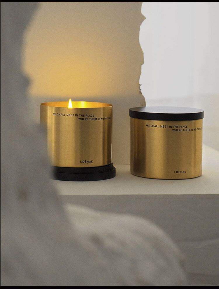 Wholesale custom quality home deco fragrance gift mini scent metal soy wax candles luxury details