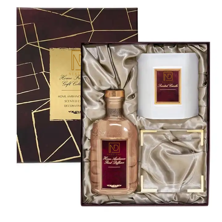 Luxury Fragrance Reed Diffuser Custom Scented Candle Air Freshener Glass Aroma Christmas Gift Set for Car Home Office Hotel Use manufacture