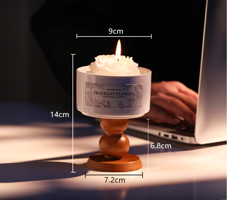 Custom Home Decoration Gift Sets Luxury Glass Jar Ceramic Jar Flower Soy Wax Candles Wholesale Candles & Home Fragrance details