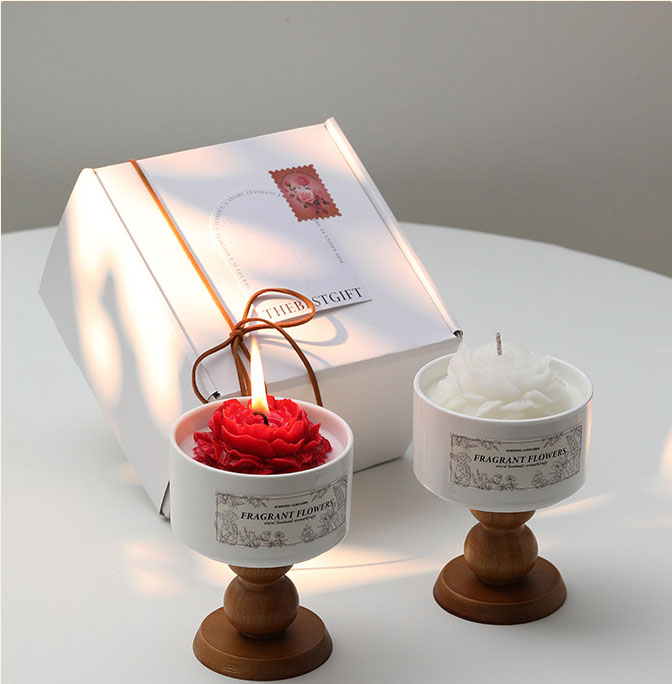 Custom Home Decoration Gift Sets Luxury Glass Jar Ceramic Jar Flower Soy Wax Candles Wholesale Candles & Home Fragrance manufacture