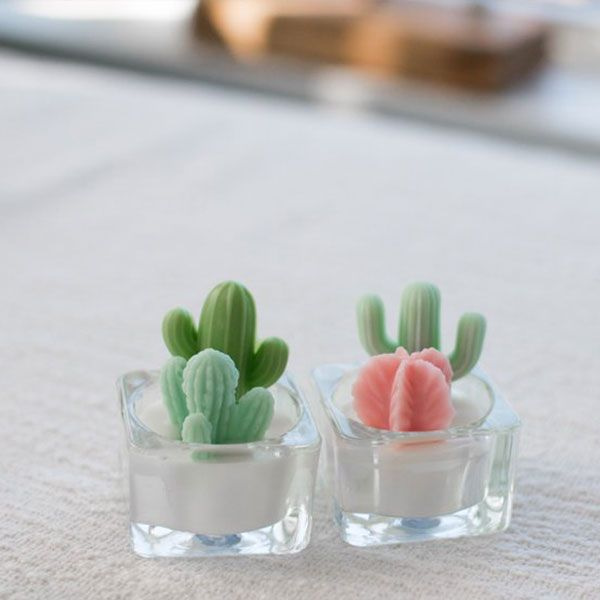 Natural organic handmade soybean candles lovely small plant shaped scented candles factory