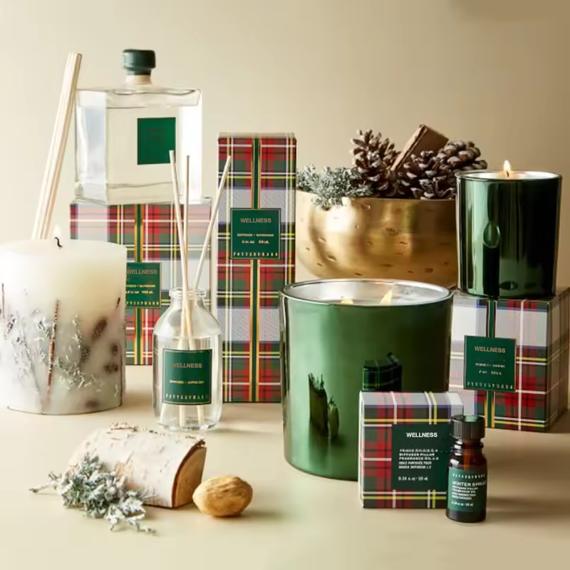 Luxury Scented Candle And Reed Diffuser Gift Sets Home Decor Soy Wax Perfume Essential Oil Room Diffuser Christmas Gift Sets factory