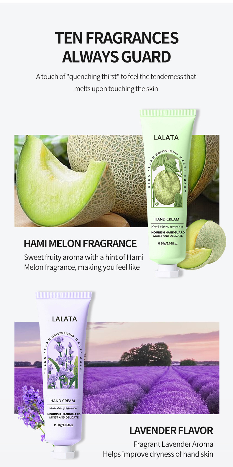 LALATA Wholesale Custom Logo Fruit Plant Extracts Essential Oil Nourishing And Spreading Lightweight Care Hand Cream & Lotion details