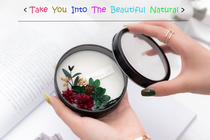 Wholesale Dried Flowers Scented Candle for Glass Jar Candle Holder Decoration Soy Wax Scented Candle supplier