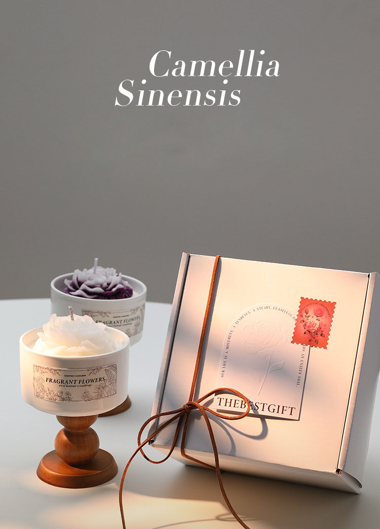 Custom Home Decoration Gift Sets Luxury Glass Jar Ceramic Jar Flower Soy Wax Candles Wholesale Candles & Home Fragrance supplier