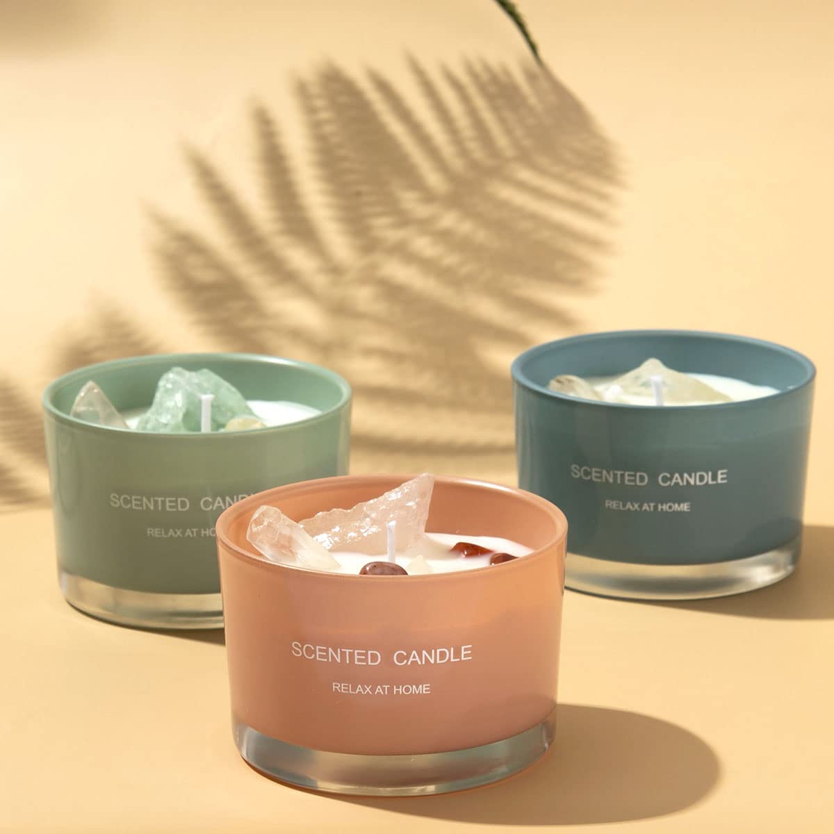 wholesale relaxing luxury Crystal aromatherapy scented candle soy wax custom aroma crystal scented candles with crystal factory
