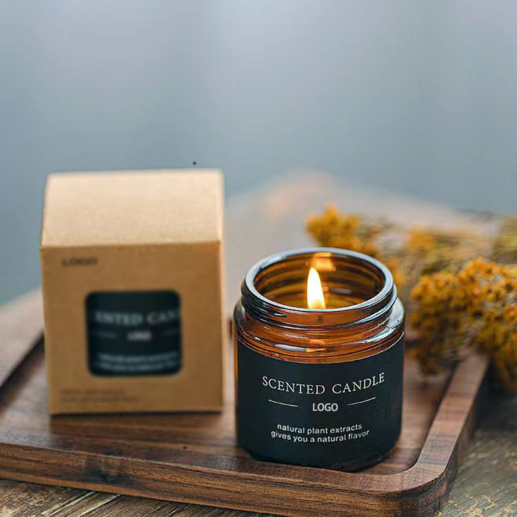 WELLNESS Custom Simple Classic Tin Lid Glass Jar Soy Wax Scented Candle Essential Oils Aroma Candle & Home Fragrance Decor Gift factory